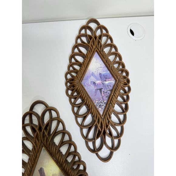 Country Farm Themed Wall Plaques Vintage Wall Art Mid Century kitsch by Homco - Picture 5 of 6